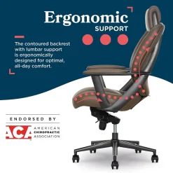 La-Z-Boy Vannes Ergonomic Faux Leather Swivel Executive Chair, Brown (60101-BRN)