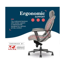 La-Z-Boy Vannes Ergonomic Polyurethane Swivel Executive Chair, Gray (60101-GRY)