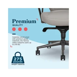 La-Z-Boy Vannes Ergonomic Polyurethane Swivel Executive Chair, Gray (60101-GRY)