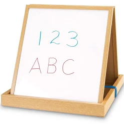 Learning Resources Double-Sided Tabletop Easel, 19-3/4"H, Magnetic Whiteboard (LER7286)