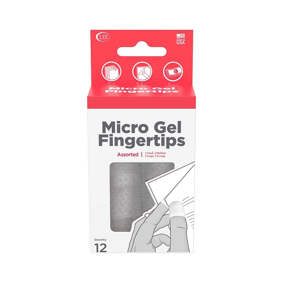 Lee Assorted Sizes Fingertips, Clear, 12/Pack (LEE41410)