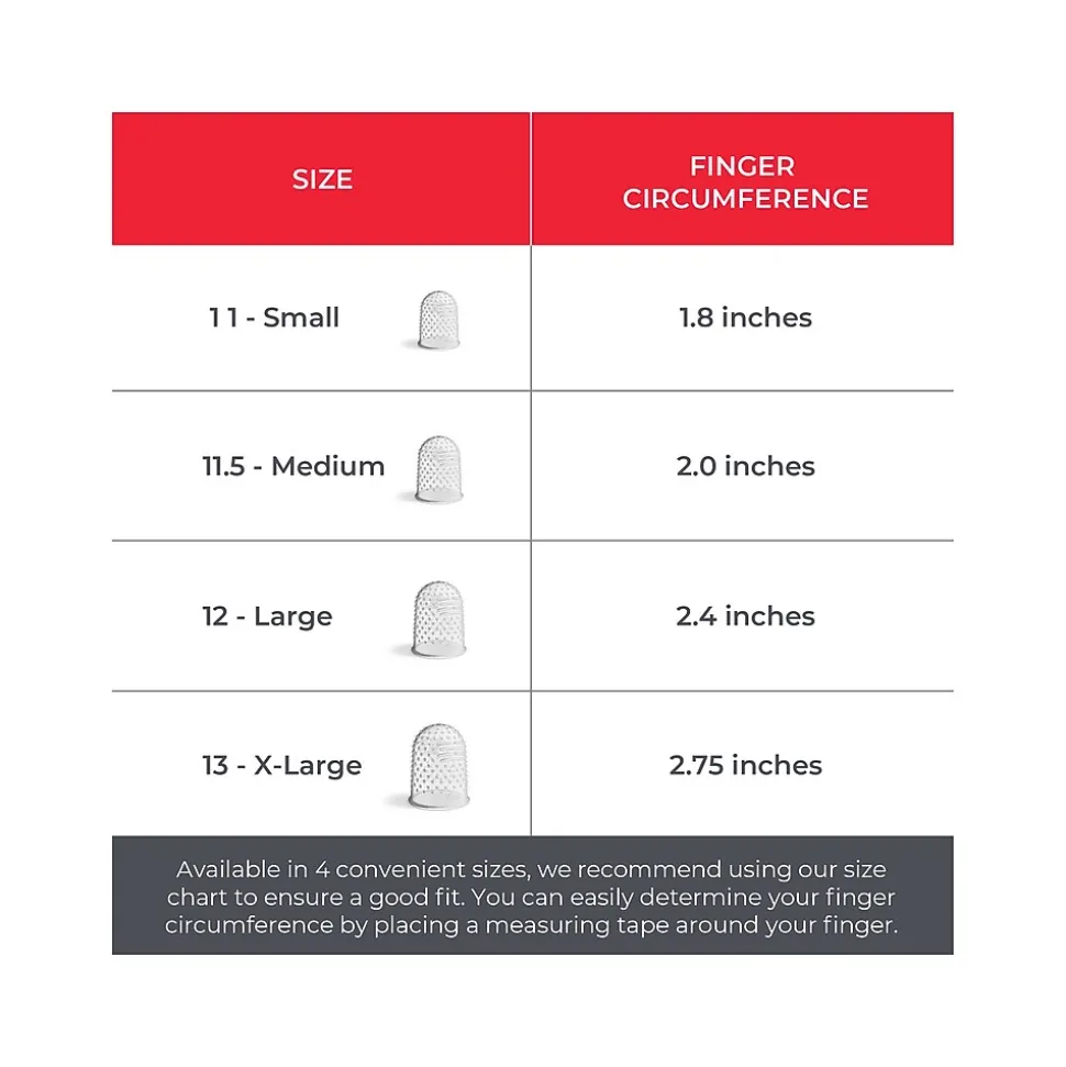 Lee Assorted Sizes Fingertips, Clear, 12/Pack (LEE41410)