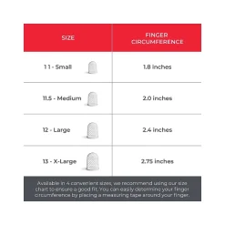 Lee Extra-Large Fingertip, Clear, 12/Pack (LEE41090)