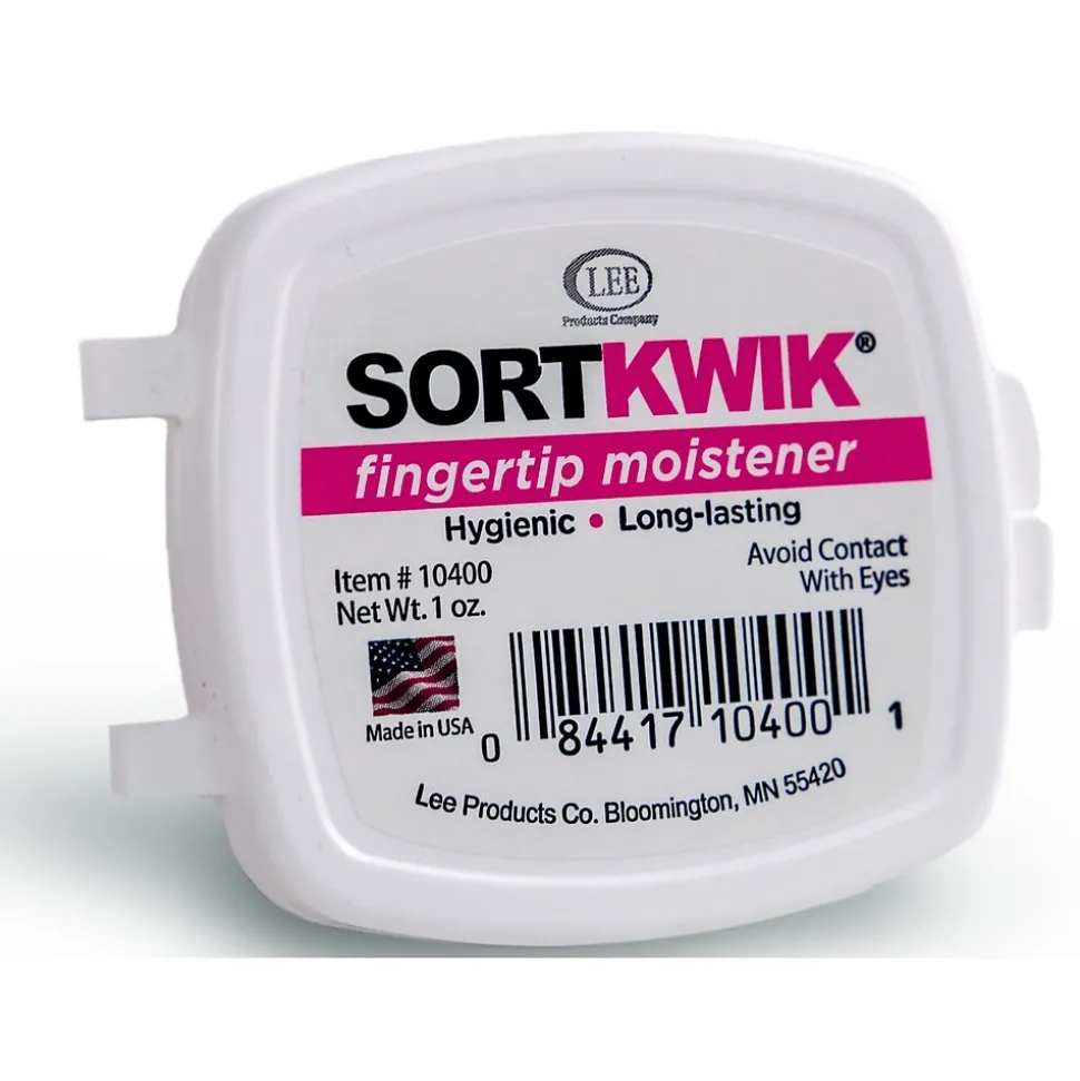 Lee Sortkwik 1 oz. Fingertip Moistener, Pink (10400)