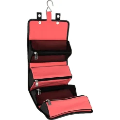 Lencca 5" Faux Leather Travel Organizer, Water Resistant, Red Magenta (LENLEA029)