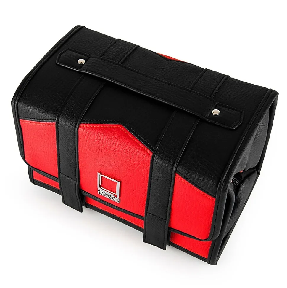 Lencca 5" Faux Leather Travel Organizer, Water Resistant, Red Magenta (LENLEA029)