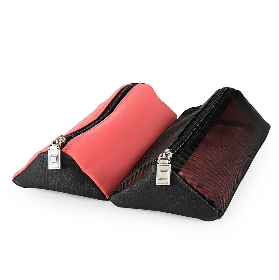 Lencca 5" Faux Leather Travel Organizer, Water Resistant, Red Magenta (LENLEA029)