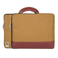Lencca Laptop Sleeve Briefcase fits 13.3 Inch Laptop, Tan Brown (PT_LENLEA503_13)