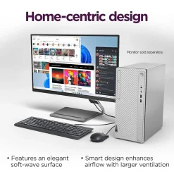 Lenovo IdeaCentre Tower Desktop Computer, Intel Core i5-14400, 8GB RAM, 512GB SSD, Mouse & Keyboard Included, Windows 11 Home