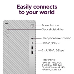 Lenovo IdeaCentre Tower Desktop Computer, Intel Core i5-14400, 8GB RAM, 512GB SSD, Mouse & Keyboard Included, Windows 11 Home