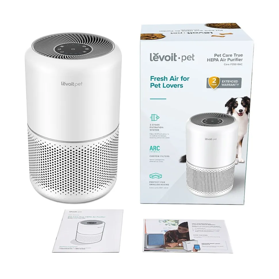 Levoit Core Pet Care True HEPA Tower Air Purifier, White (HEAPAPLVNUS0035)