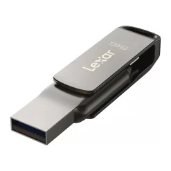 Lexar JumpDrive D400 Dual 256GB USB 3.1 Type-C Flash Drive, Gray (LJDD400256G-BNQNU)