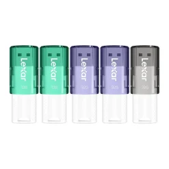 Lexar JumpDrive 32GB USB 2.0 Flash Drive, Assorted Colors, 5/Pack (LJDS6032GB5)