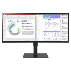 LG 34" UltraWide WQHD Curved IPS 60 Hz LED Monitor with Built-in Universal Docking Station, Business Black (34BQ77QB-B)