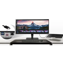LG 34" UltraWide WQHD Curved IPS 60 Hz LED Monitor with Built-in Universal Docking Station, Business Black (34BQ77QB-B)
