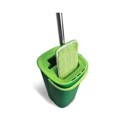Libman Rinse 'n Wring Microfiber Butterfly Mop & Bucket Kit, Green, /Set (1516001)