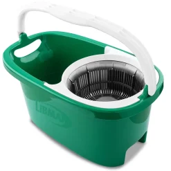 Libman Tornado Microfiber Spin Mop & Bucket, Green/White (1283001)
