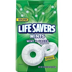 LIFE SAVERS Wint-O-Green Individually Wrapped Breath Mints, 2.5 lb. Stand-up Bag (LEFEWINT6)