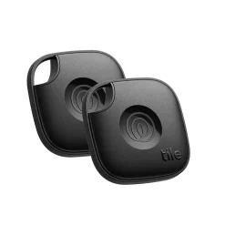 Life360 Tile Mate Bluetooth Tracker, Black, 2/Pack (RE-60012)