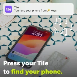 Life360 Tile Mate Bluetooth Tracker, Black, 2/Pack (RE-60012)