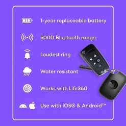 Life360 Tile Pro Bluetooth Tracker, Black (RE-61011)