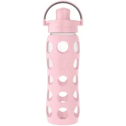 Lifefactory Glass Water Bottle, 22 oz., Desert Rose (LIFLG4321MDR4)