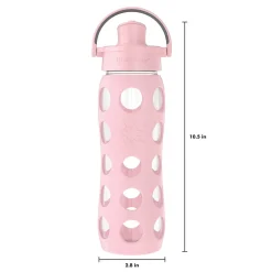 Lifefactory Glass Water Bottle, 22 oz., Desert Rose (LIFLG4321MDR4)