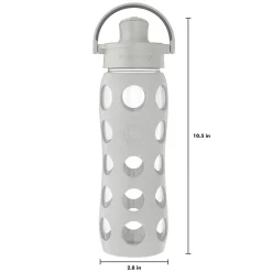 Lifefactory Glass Water Bottle, 22 oz., Cool Gray (LIFLG4321MCG4)