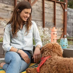 Lifefactory Glass Water Bottle, 22 oz., Cantaloupe (LIFLG4321MCA4)