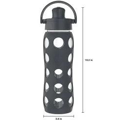 Lifefactory Glass Water Bottle, 22 oz., Carbon (LIFLG4321MCN4)