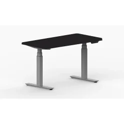 LifeFlo Ergonomics Height Adjustable Desk, 36" W x 24" D x 1 1/8" Thick, Black (LFO-3624-E2-BK)