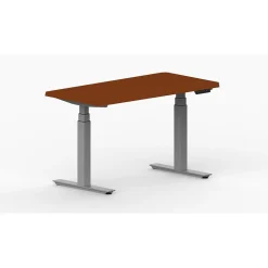 LifeFlo Ergonomics Height Adjustable Desk, 48"W x 24"D x 1 1/8" Thick, Cherry (LFO-4824-E2-CH)