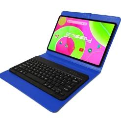 LINSAY 12 Octa Core 8GB Ram 256GB Storage Android 13 Tablet with Blue Style Keyboard