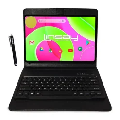 LINSAY 12 OCTA CORE 8GB Ram 256GB Storage Android 14 Tablet with Black Style Keyboard Pen Stylus