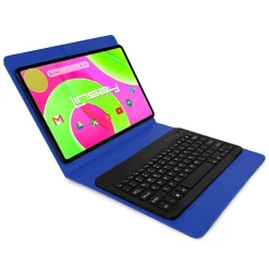 LINSAY 12" Octa Core Tablet, 8GB RAM, 256GB Storage, Android 14 Bundled with Blue Keyboard Case, Briefcase, Stylus Pen