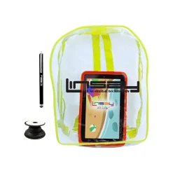 Linsay 7" Tablet with Holder, Stylus, Red Kids' Defender Case & Backpack, WiFi, 2GB RAM, 64GB, Android 13 (F7UHDKIDSBAGRP)