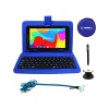 Linsay 7" Tablet with Pop-Up Holder, Stylus, Earphones, Blue Leather Case, WiFi, 2GB RAM, 64GB Storage, Android 13 (F7UHDBKBP)
