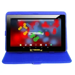 Linsay F10 Series 10.1" Tablet with Blue Leather Case, WiFi, 2GB RAM, 64GB Storage, Android 13 (F10XIPSBCBLUE)