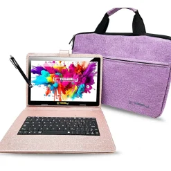 Linsay Octa Core 10.1" Tablet, 4GB RAM, 128GB Storage, Android 13 OS, Bundled with Keyboard Case, Briefcase & Stylus Pen