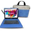 Linsay Octa Core 10.1" Tablet, 4GB RAM, 128GB Storage, Android 13, Bundled with Blue Keyboard Case, Briefcase, and Stylus Pen
