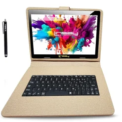 Linsay Octa Core 10.1" Tablet, 4GB RAM, 128GB Storage, Android 13, Bundled with Keyboard Case and Backpack