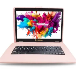 Linsay Octa Core 10.1" Tablet, 4GB RAM, 128GB Storage, Android 13, Bundled with Pink Keyboard, Application Pack, and Stylus Pen