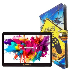 Linsay Octa Core 10.1" Tablet, 4GB RAM, 128GB Storage, Android 13, Bundled with Gamer Shape Case and Stylus Pen