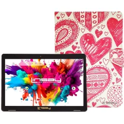 Linsay Octa Core 10.1" Tablet, 4GB RAM, 128GB Storage, Android 13, Bundled with Love shape Case and Stylus Pen