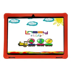 Linsay Octa Core 10.1" Tablet, 4GB RAM, 128GB Storage, Android 13, Bundled with Red Kids Defender Case, Earphones, Backpack