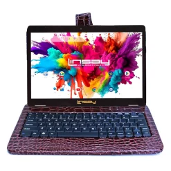 Linsay Octa Core 10.1" Tablet, 4GB RAM, 128GB Storage, Android 13, Bundled with Brown Crocodile Keyboard and Stylus Pen