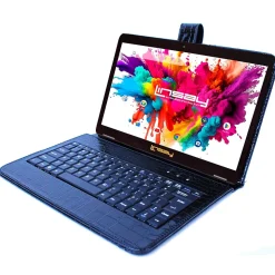 Linsay Octa Core 10.1" Tablet, 4GB RAM, 128GB Storage, Android 13, Bundled with Black Crocodile Keyboard and Stylus Pen