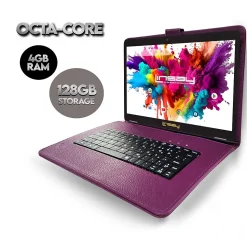 Linsay Octa Core 10.1" Tablet, WiFi, 128GB, Android 13, Bundled with Purple Keyboard