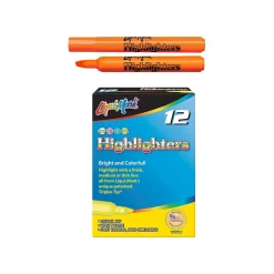 Liqui-Mark Tank Fluorescent Highlighter, Chisel Tip, Orange, Dozen (60625)
