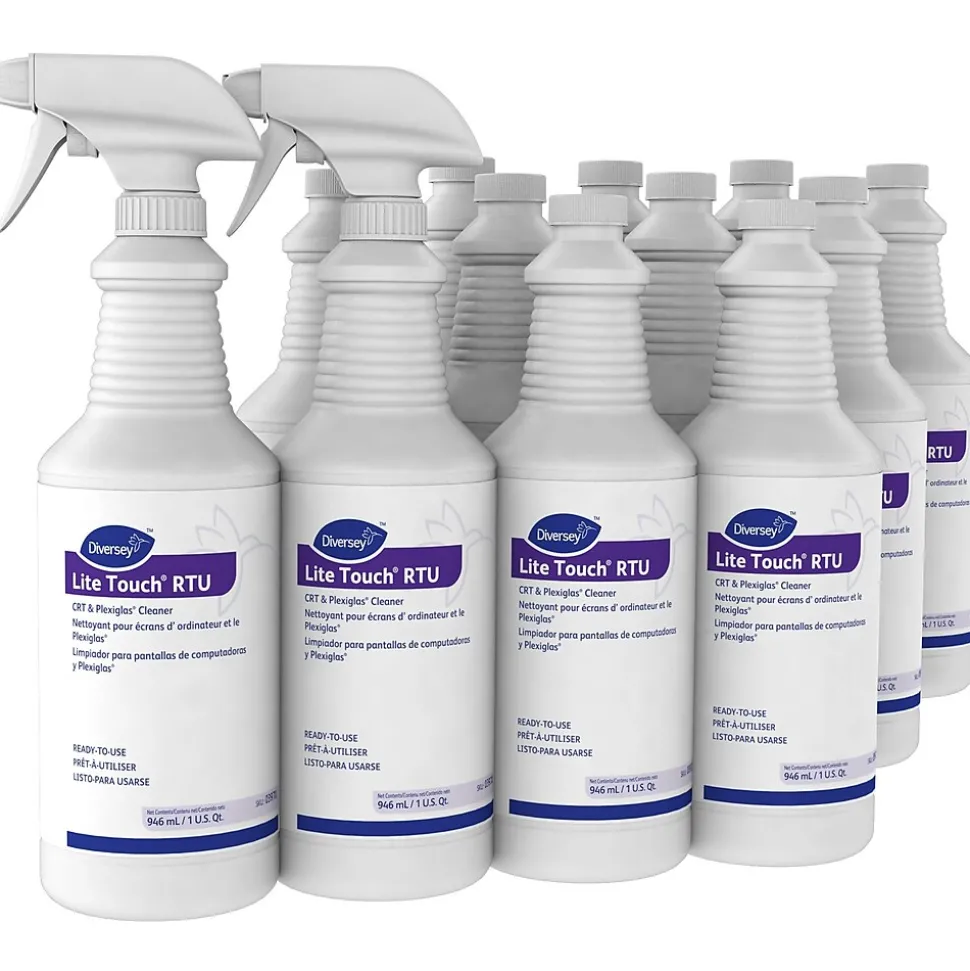Lite Touch CRT and Plexiglass Surface Cleaner, 32 Oz., 12/Carton (03970.)